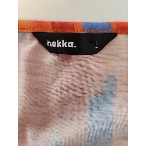 A-Line Round Neck Hekka Dress Large Short Sleeve Abstract Art Print Colorful - Picture 8 of 8